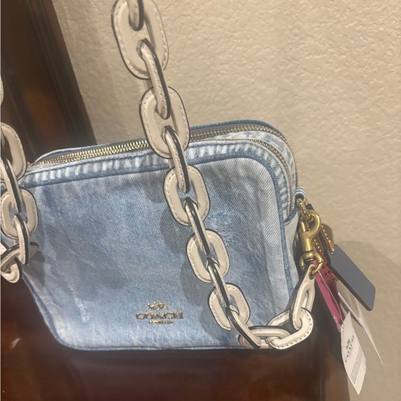 Coach Denim Blue Crossbody Bag with Pink Tag - Picture 9 of 9